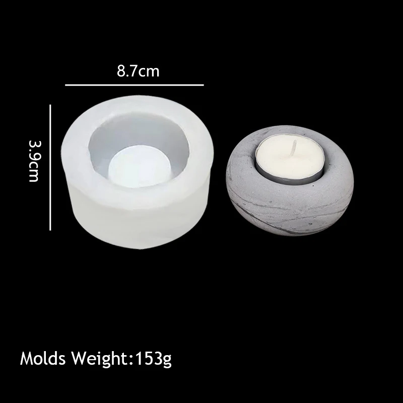 Yuvarlak Mumluk Silikon Kalıpları DIY Çimento Sıva Mum Kavanoz Pot Yapma Malzemeleri Şamdan Kalıp Ev Dekor El Yapımı Hediye - 5