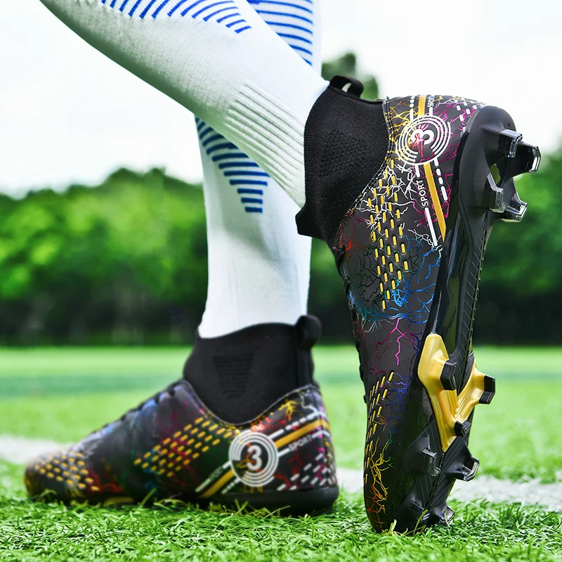 Erkek Yüksek Top Yüksek Kaliteli Yeni futbol ayakkabıları TF / FG Anti-Skid Eğitim futbol kramponları çocuklar İçin Açık Ayakkabı Zapatillas - 3
