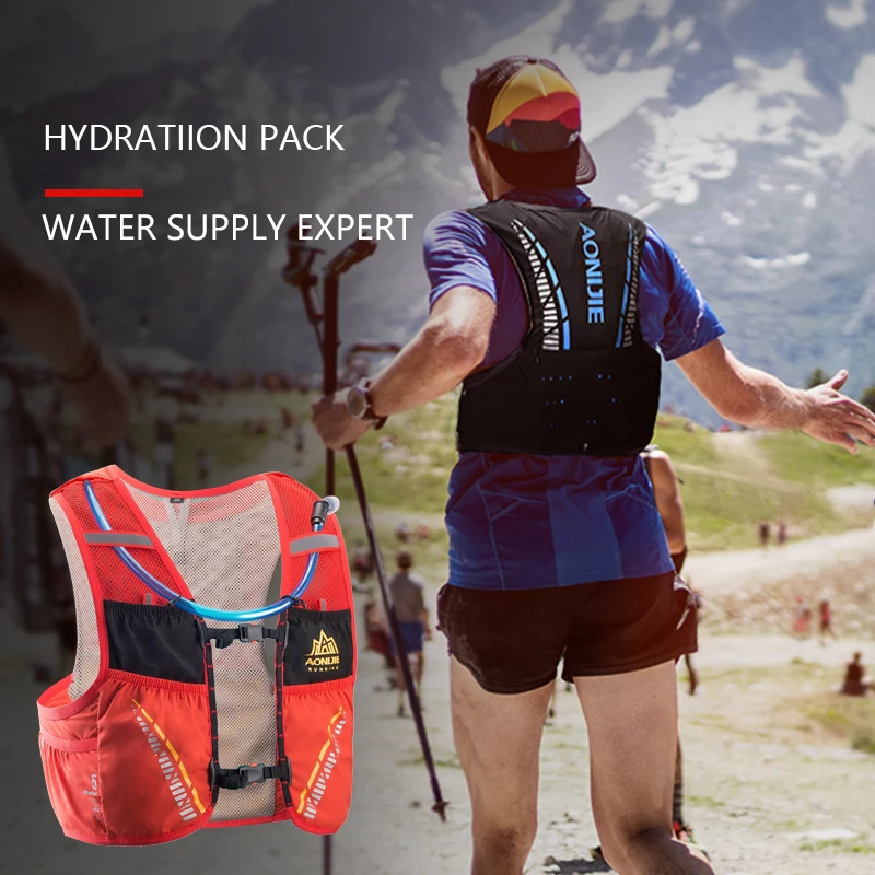 AONIJIE C933 suluk Sırt Çantası sırt çantası Yelek Koşum Su Mesane Yürüyüş Kamp Koşu Maraton Yarışı Tırmanma 5L - 5