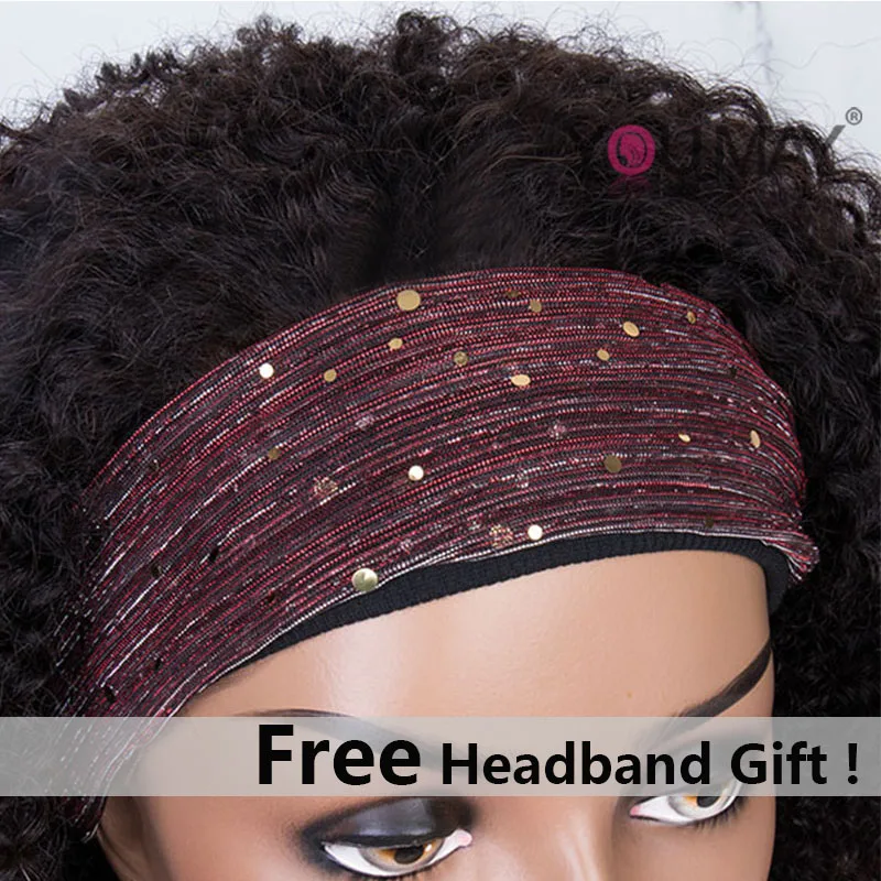 Derin Kıvırcık Kafa Bandı Peruk 250 Yoğunluk insan saçı peruk Kafa Bantları İle Brezilyalı Bakire Saç Derin Dalga Frontal Siyah Kadın İçin YouMay - 3