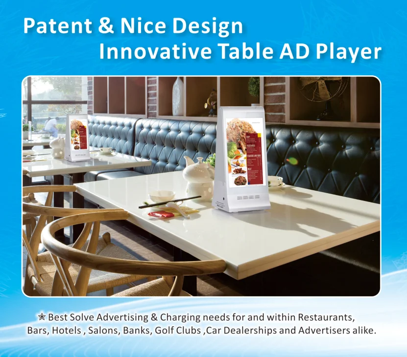 Sıcak Patent L Şekli Restoran Bar Salon Kahve Dükkanı Otel Menü Tutucu Mobil Güç Bankası Reklam Güç Bankası - 5