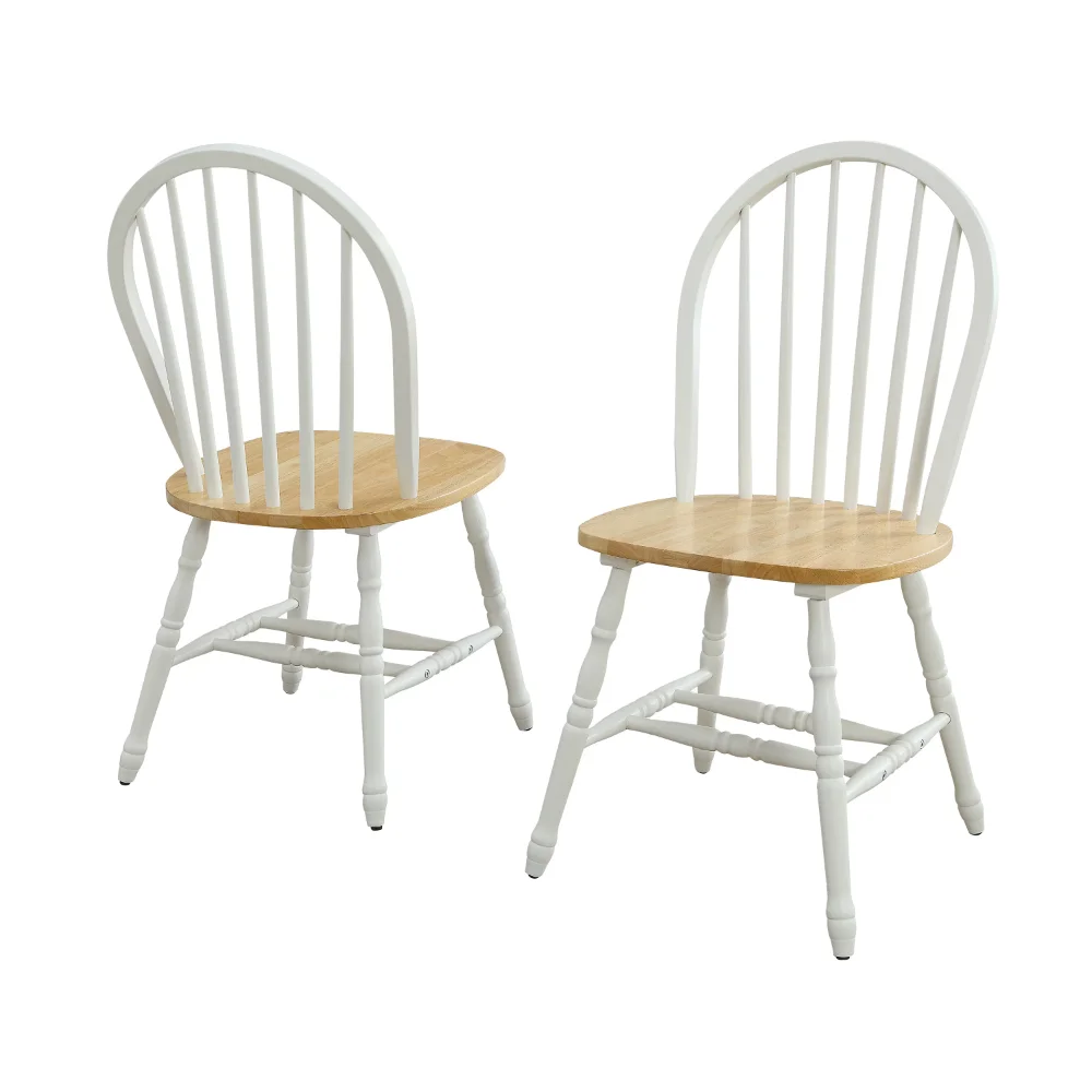 20. 25X18. 00X36. 50 İnç ,Sonbahar Lane Windsor Katı Ahşap Yemek Sandalyeleri, Ahşap Sertlik(2 Set) - 1